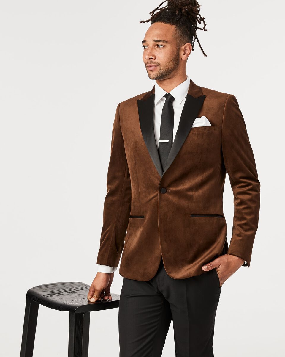 Mens Brown Velvet Tuxedo Jacket